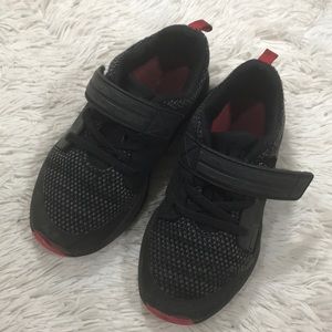 Boys Gray and Black Velcro Sneakers